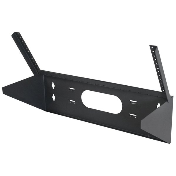 Quest Mfg Hinged Vertical Wall Mount Bracket, 4U, 19" x 9"D, Black WV19-0409H